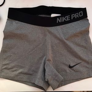 Gray nike pro shorts